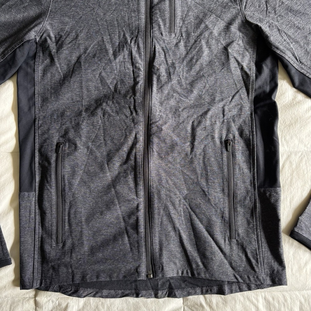 NWOT NOBULL 4-Way Stretch Woven Full Zip Jacket Mens M Dark Gray Performance Gym - Picture 4 of 16